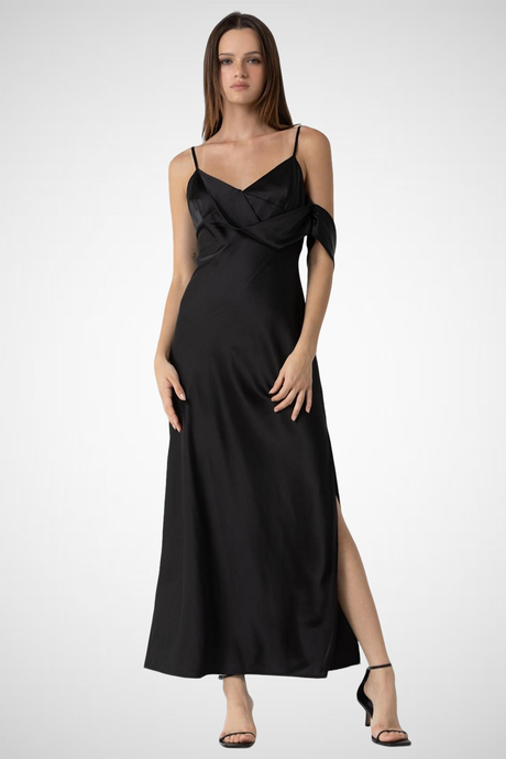 Woven Satin Cami Long Dress (8261478154448)