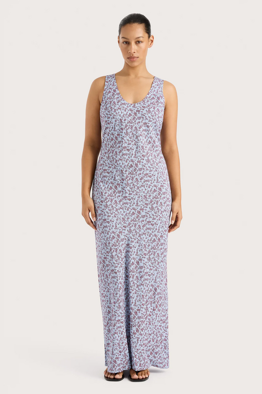 Amaryllis Floral long dress (8245135474896)