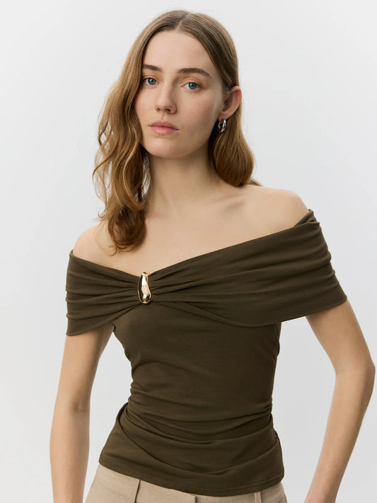 Sinka Off Shoulder Jersy Top