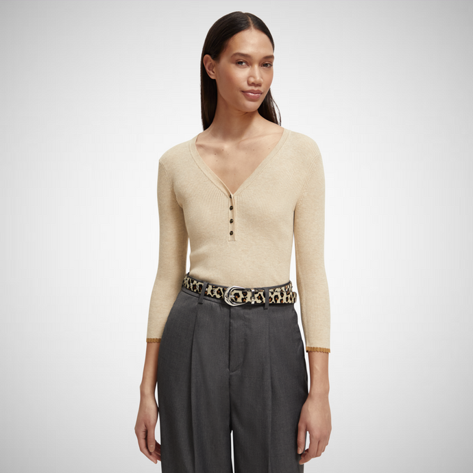 Button Detail Skinny Rib Pullover (7924891156688)