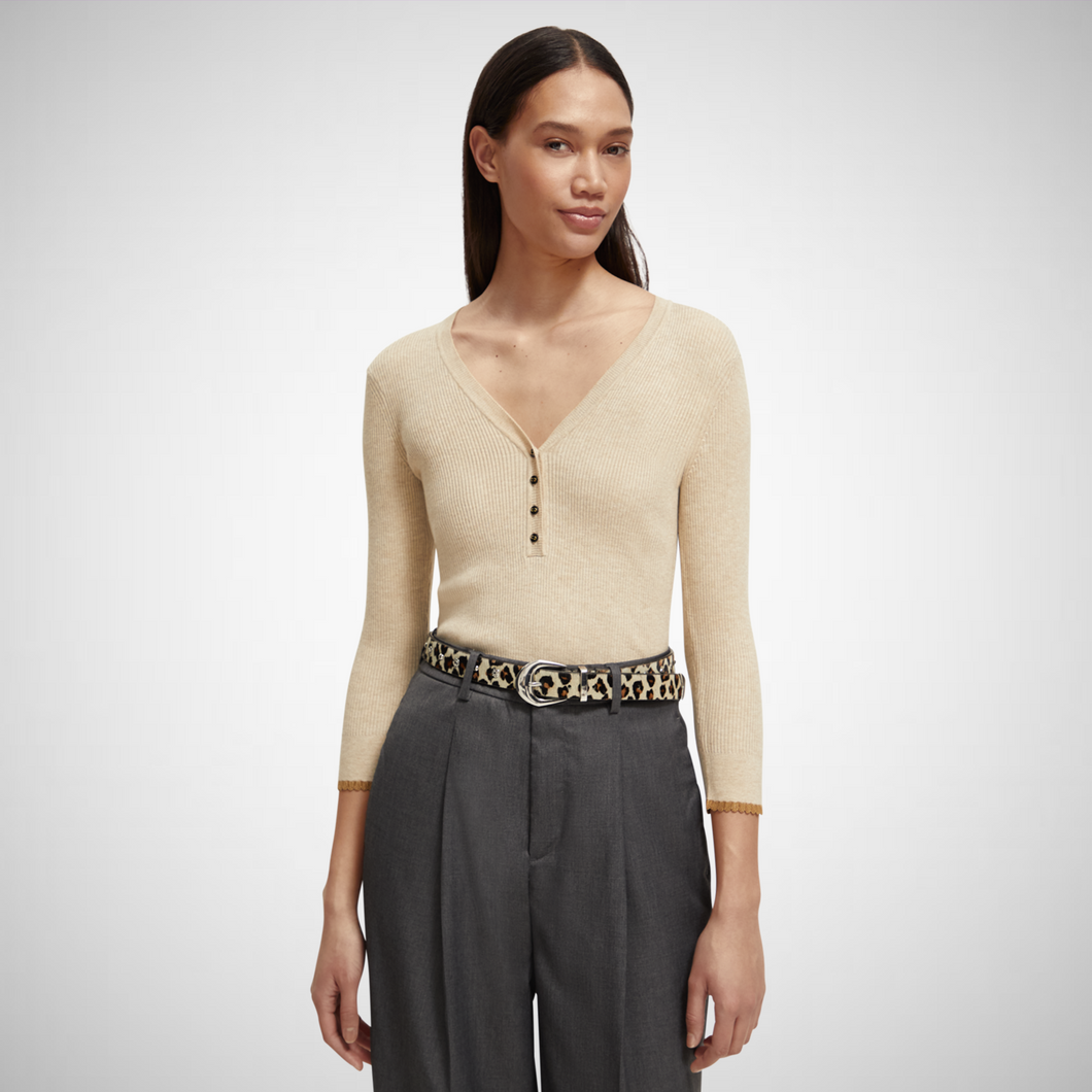 Button Detail Skinny Rib Pullover (7924891156688)
