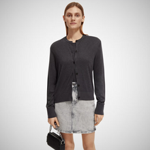 Load image into Gallery viewer, Jacquard Trim Crew Neck cardigan (7924886405328)

