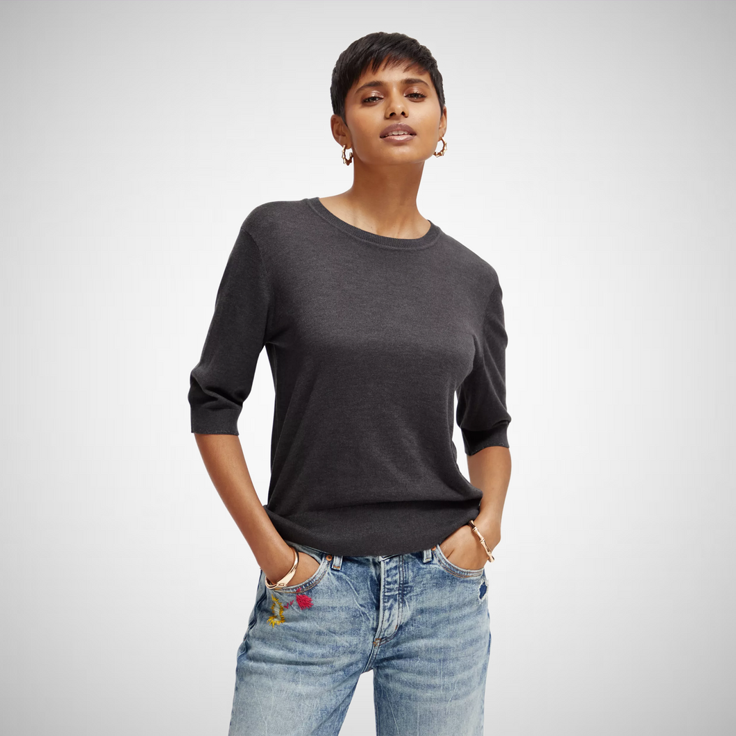 Short Sleeved Crew Neck Pullover (7924888240336)