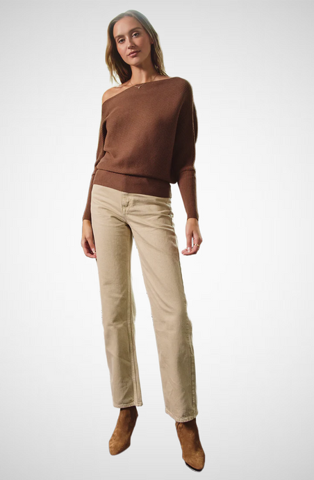 Slightly One Shoulder Off Sweater (8229667897552)