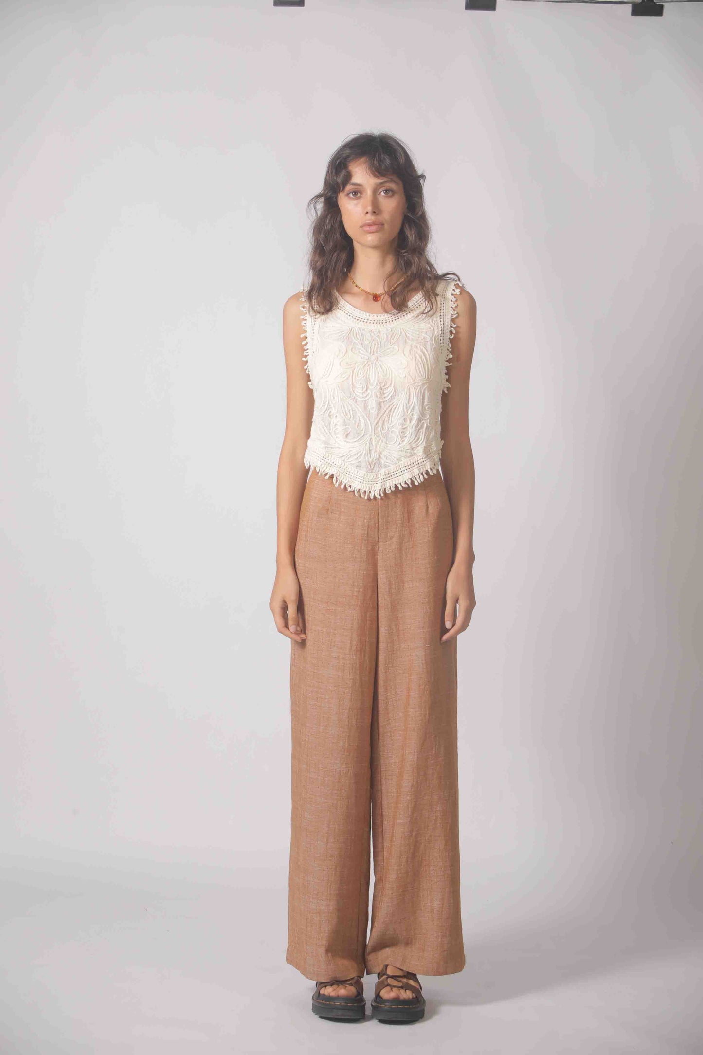 Embroidered Crochet Tank