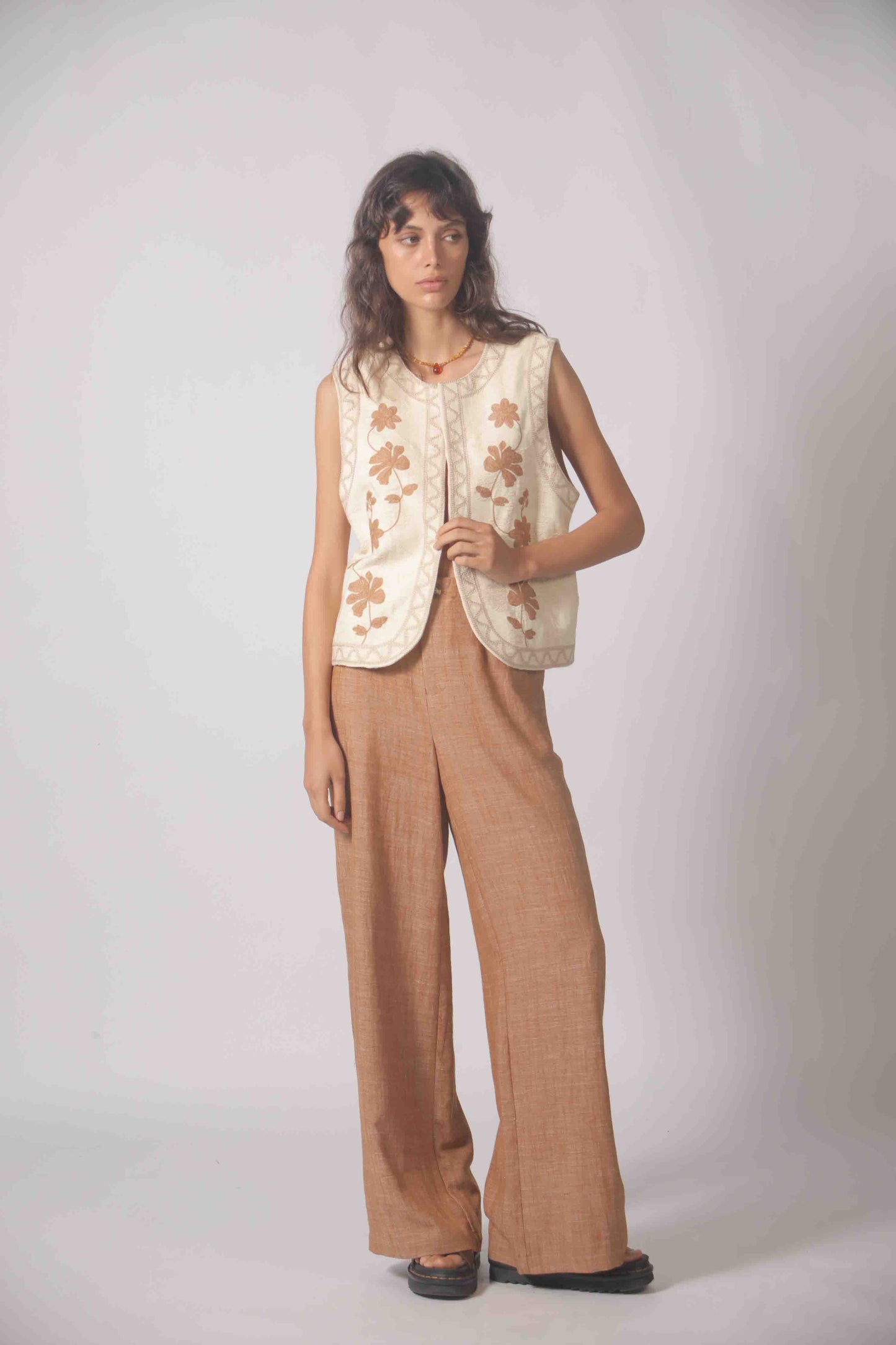Floral Embroidered Vest