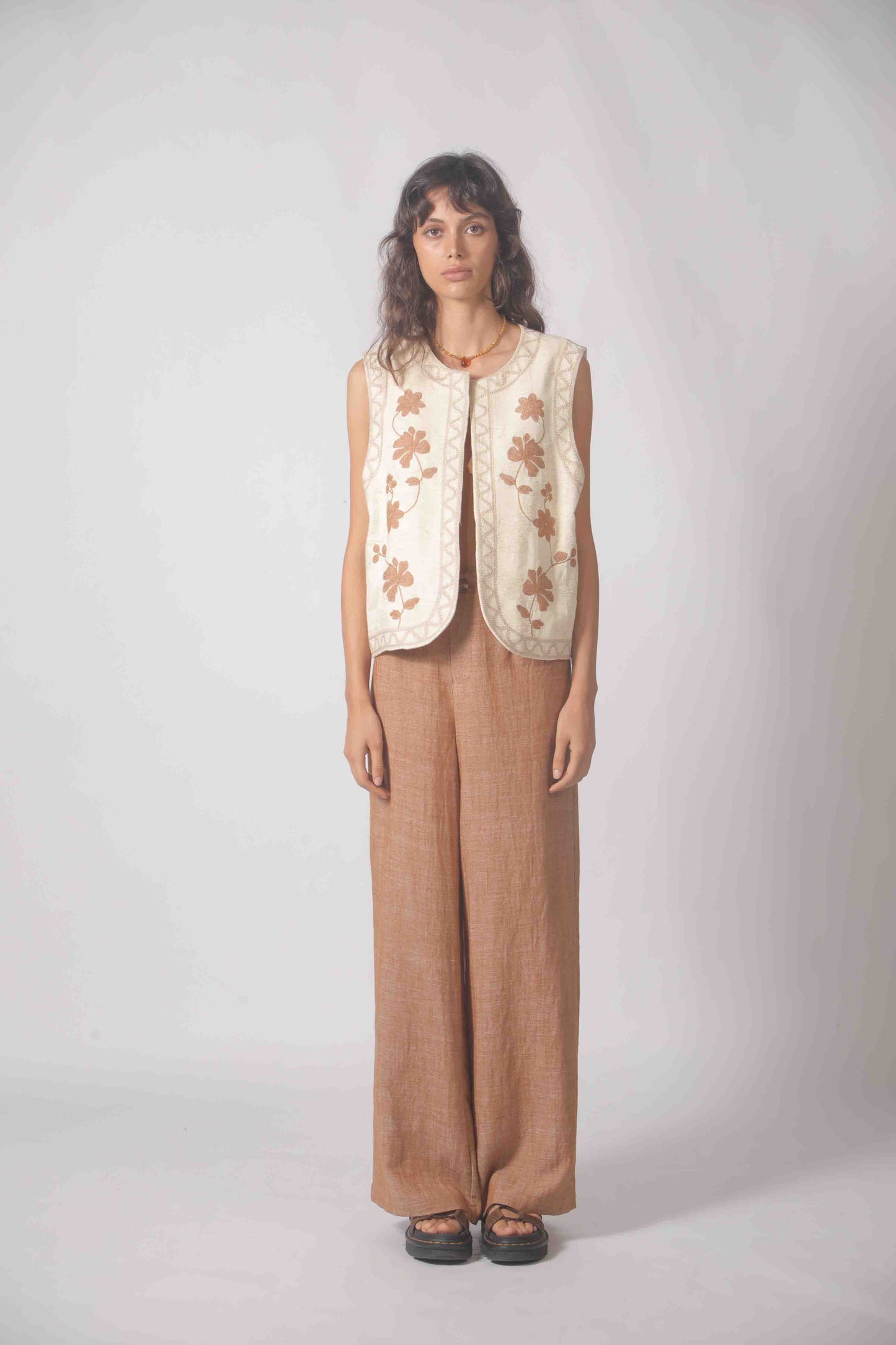 Floral Embroidered Vest