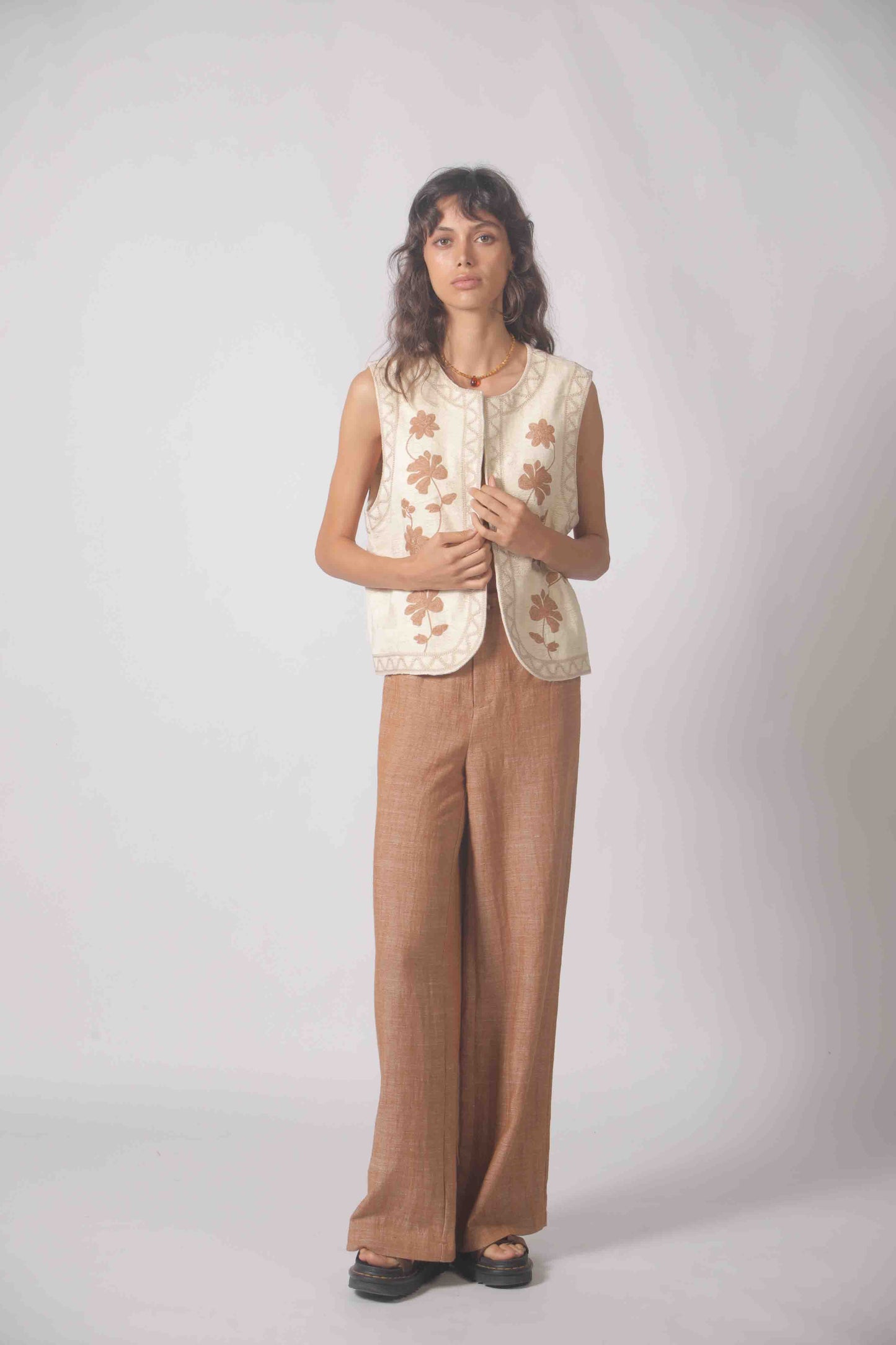 Floral Embroidered Vest