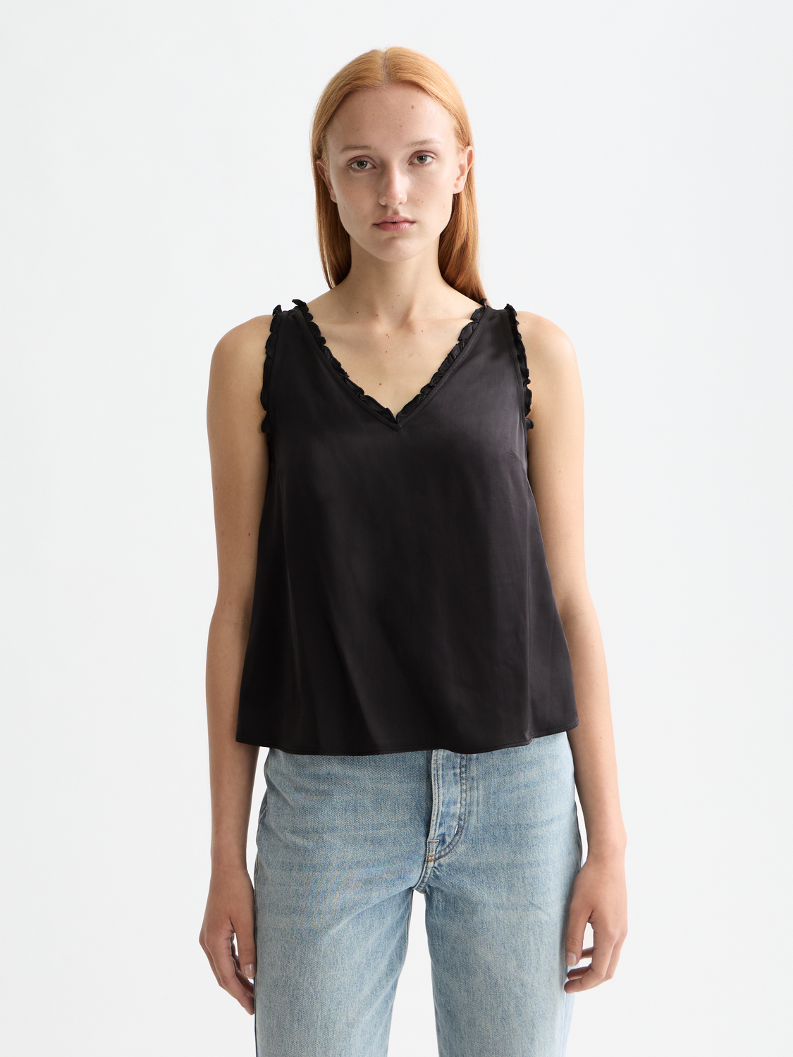 V-Neck Ruffle Tank