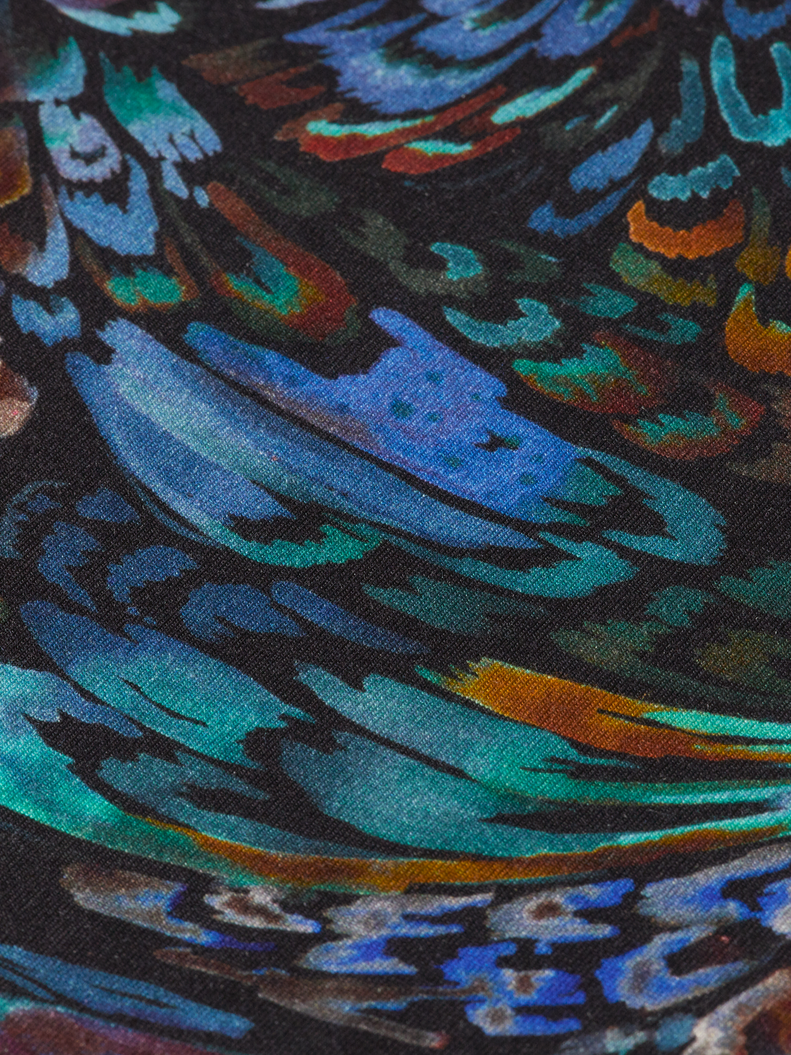 All Over Printed Mock Neck Long Sleeve T-Shirt