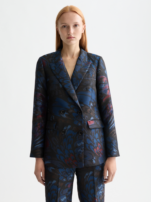 Double Breasted Jacquard Blazer