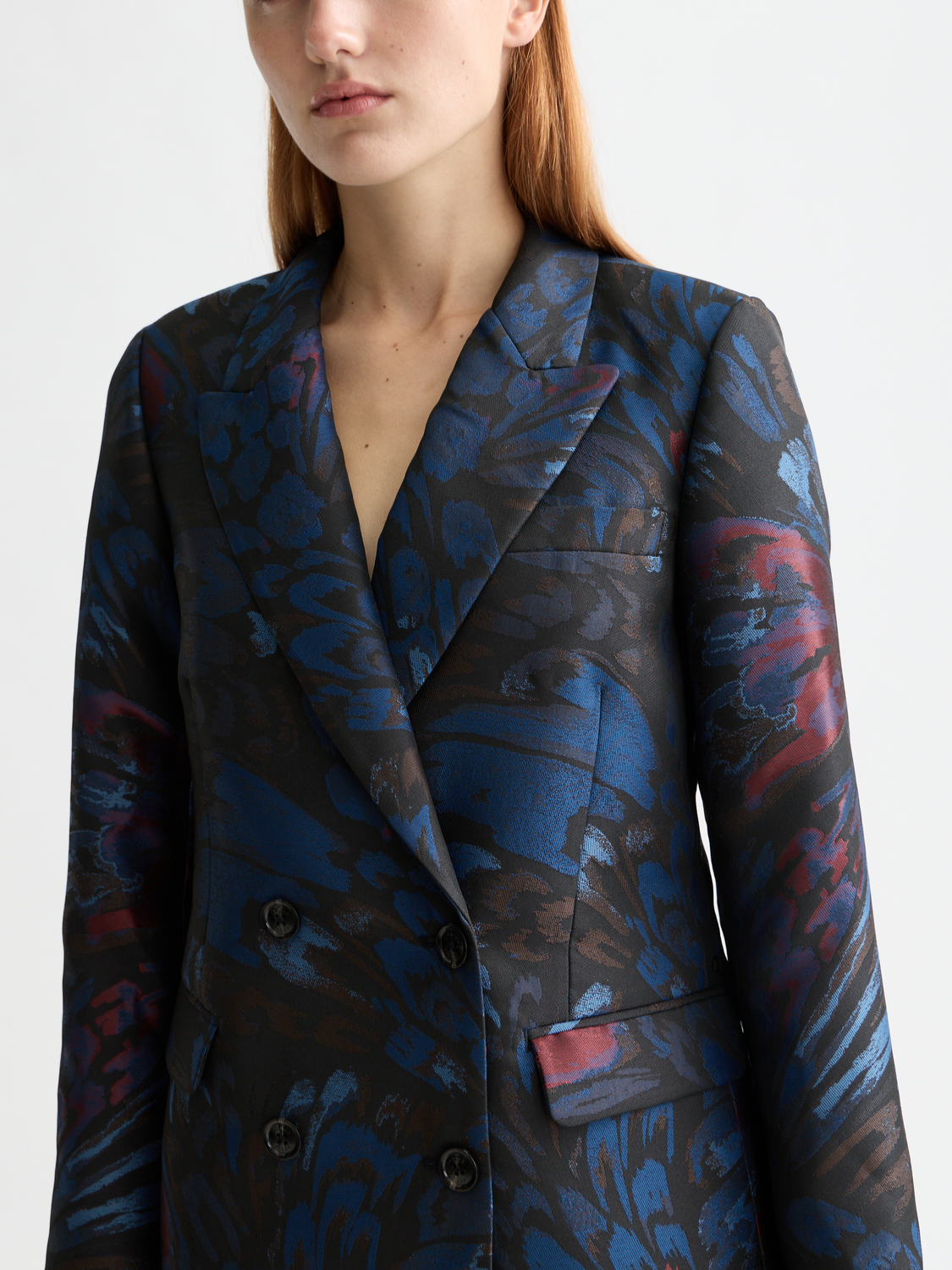 Double Breasted Jacquard Blazer