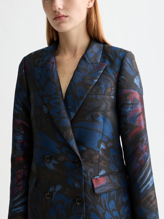 Double Breasted Jacquard Blazer