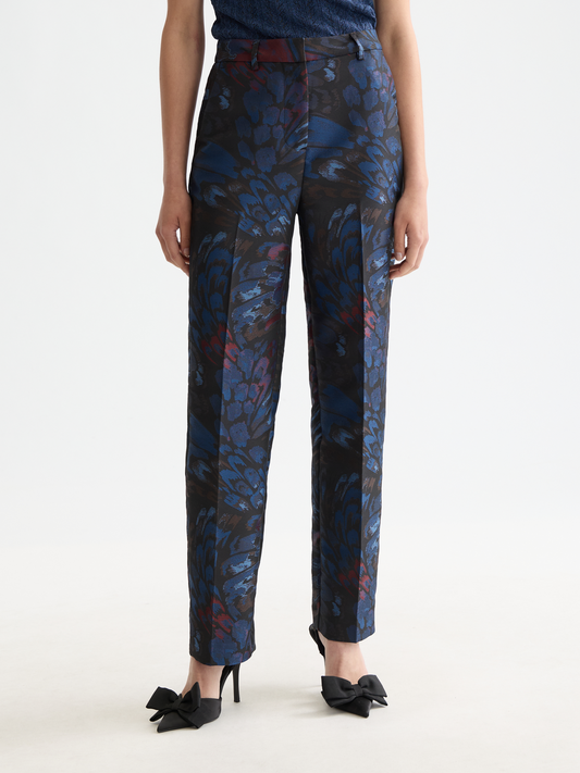 Ripple Pheasant Jacquard Straight Pants