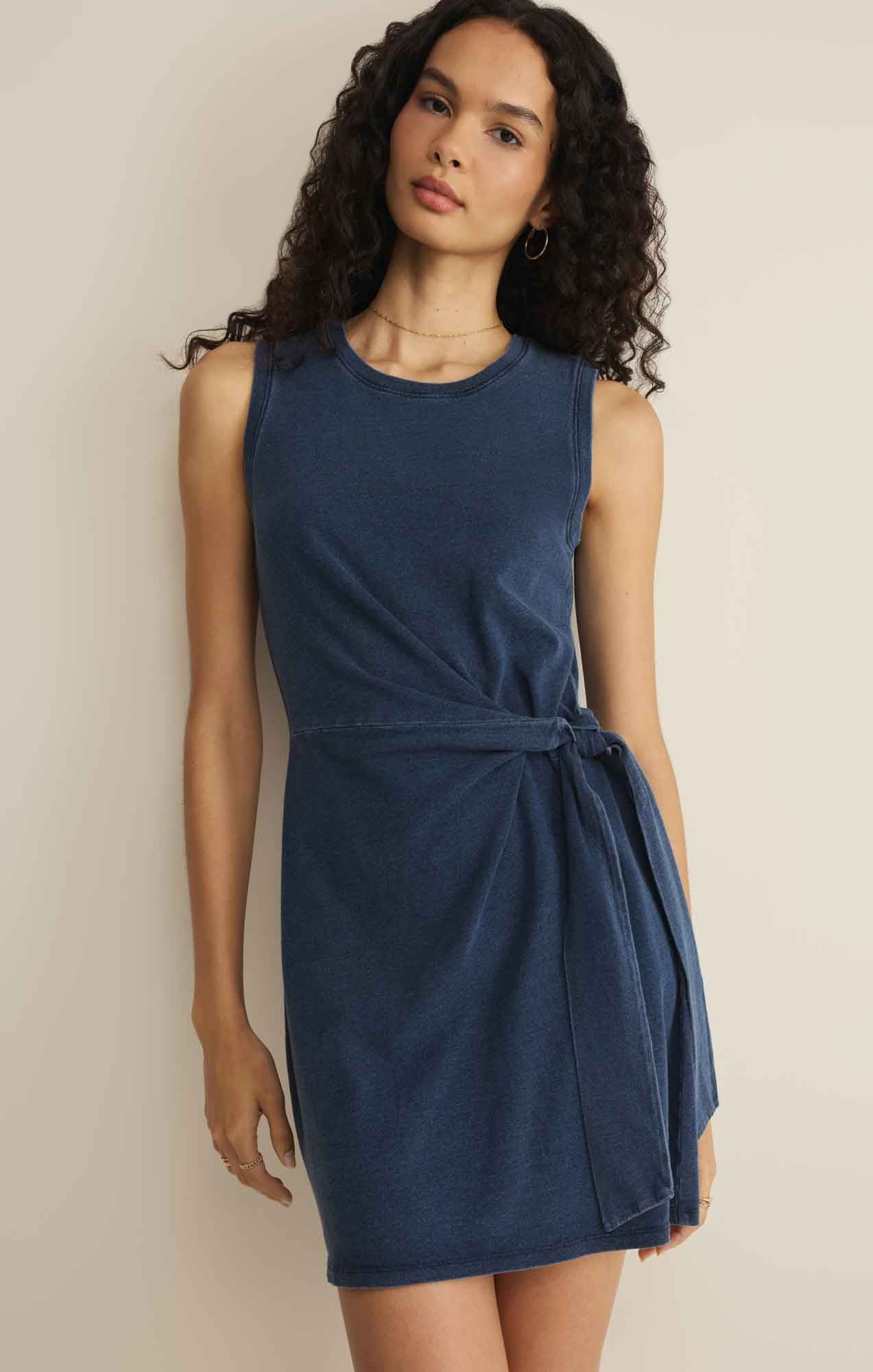 Mattie Jersey Denim Mini Dress