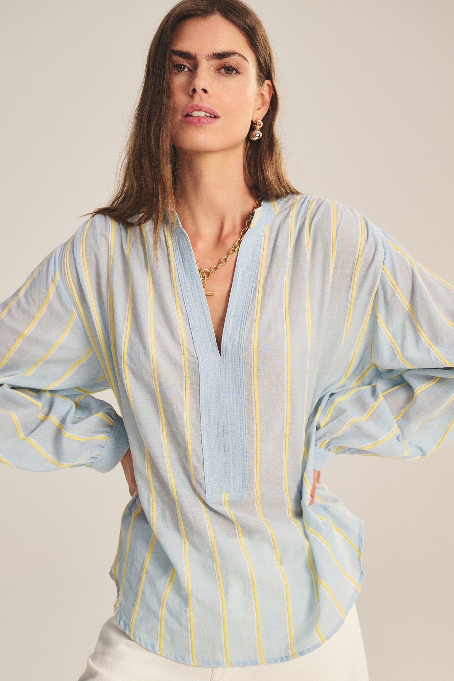 Haut à rayures teintes en fil