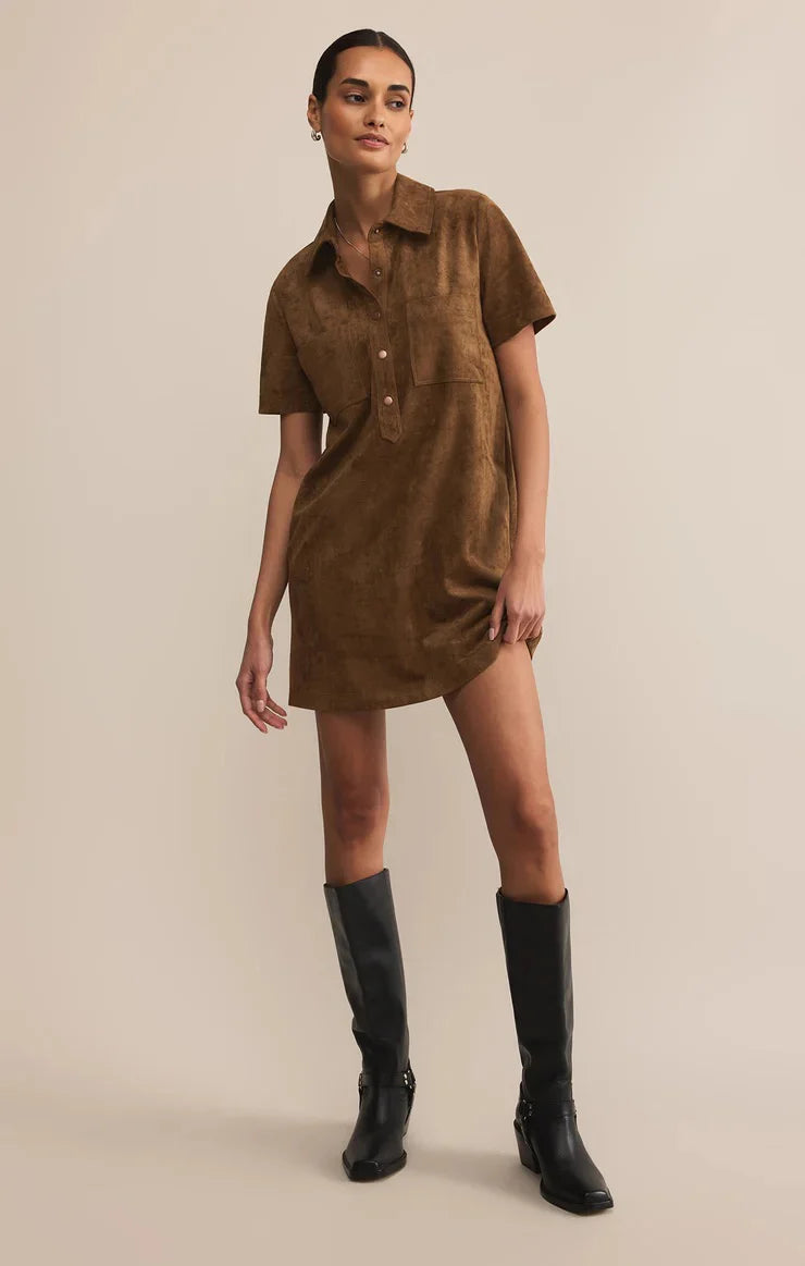 Authentic Suede Mini Dress (8349344235728)