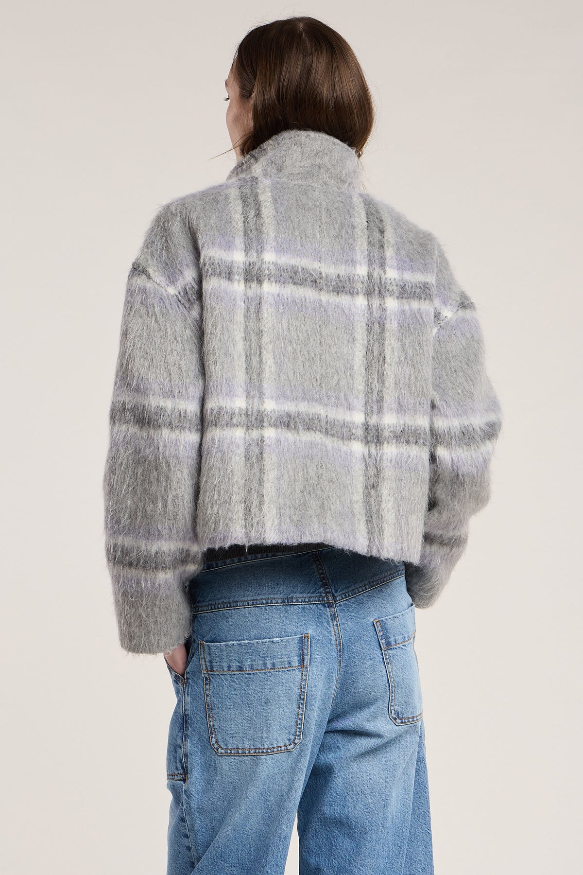 Veste à carreaux brossée