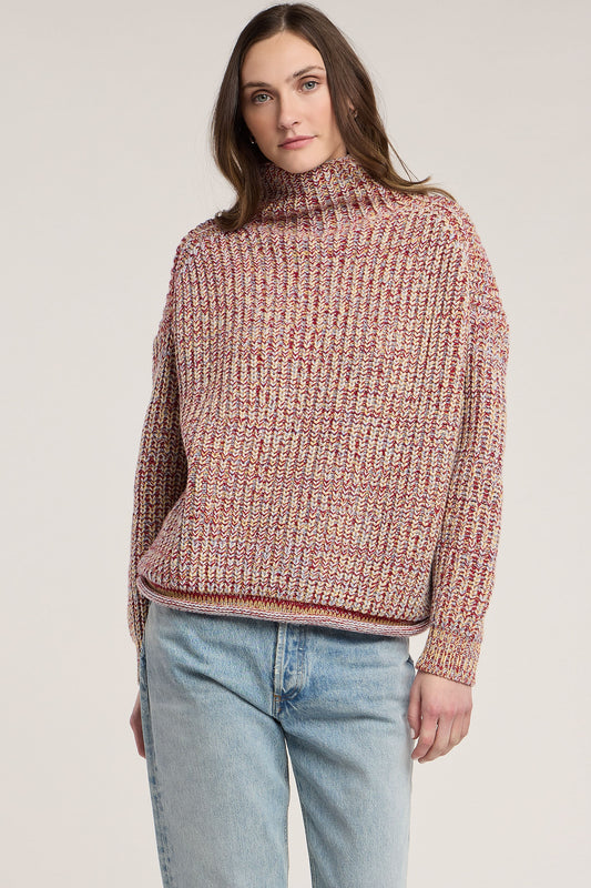Pull en grosse maille chinée