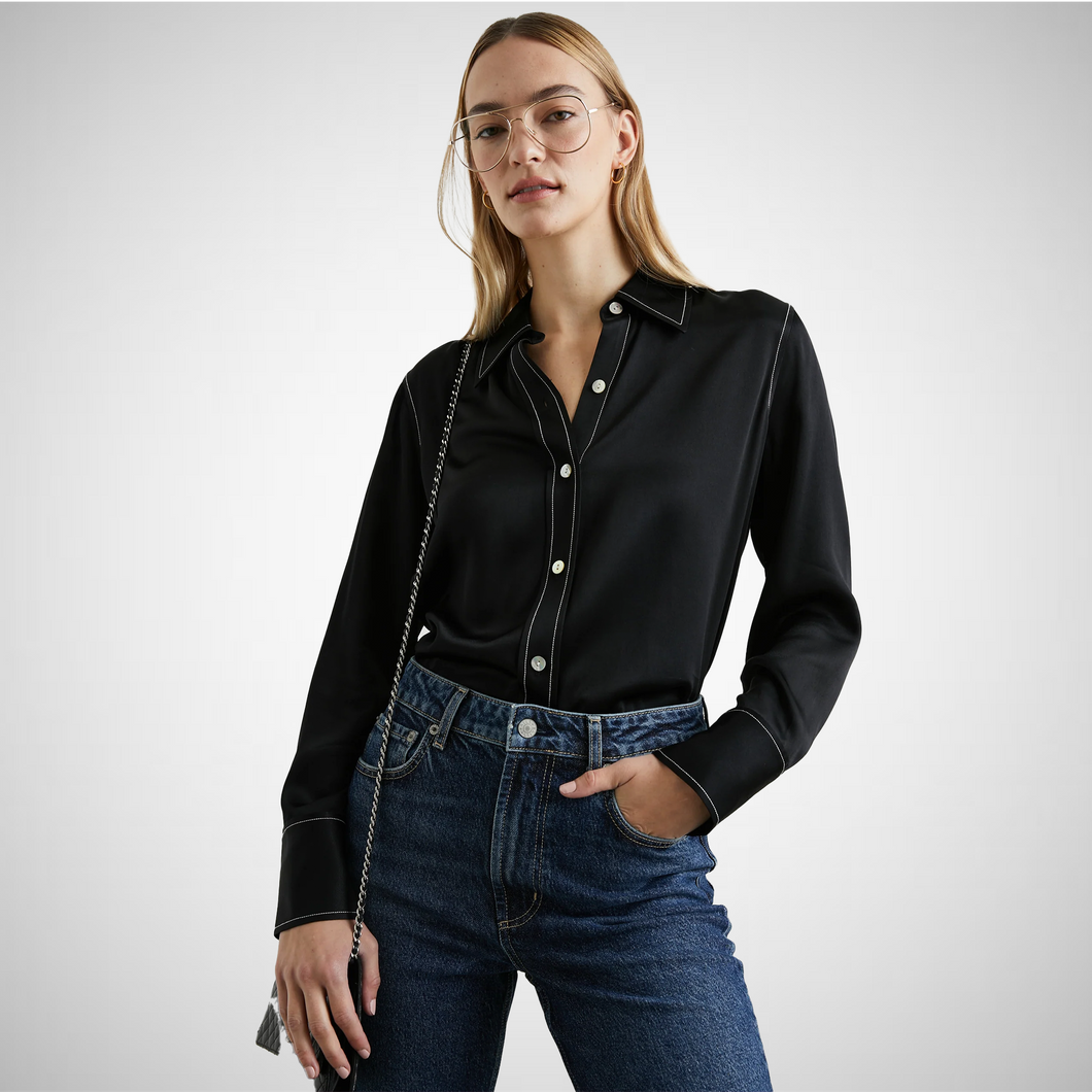 Contrast Stitching Shirt (7938619834576)