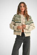 Load image into Gallery viewer, Multi Pattern Button Front Sweater Cardigan (8229683167440)
