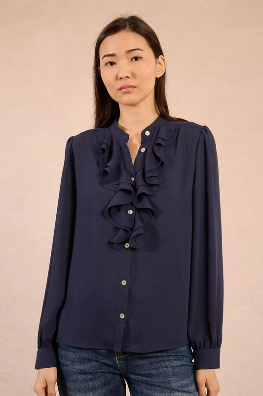 Flowing Shirt With Jabot Collar (8345880297680)