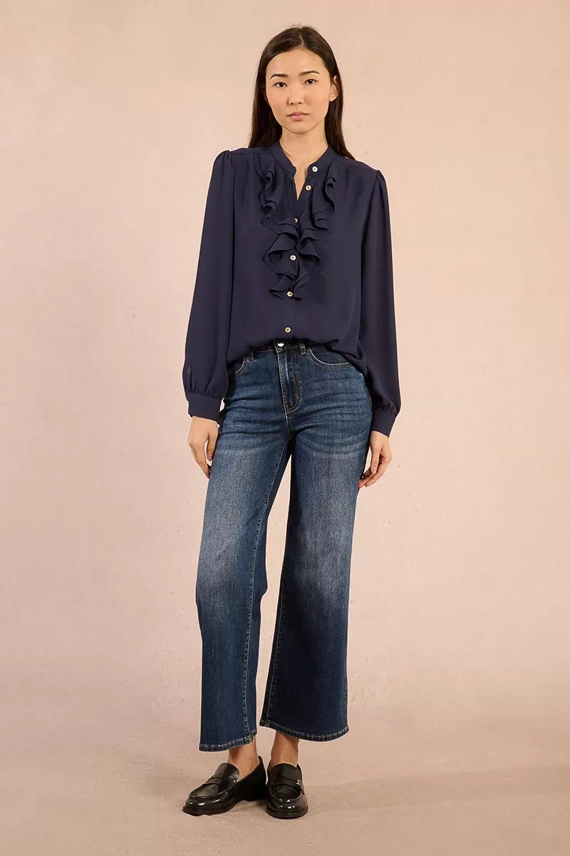 Flowing Shirt With Jabot Collar (8345880297680)