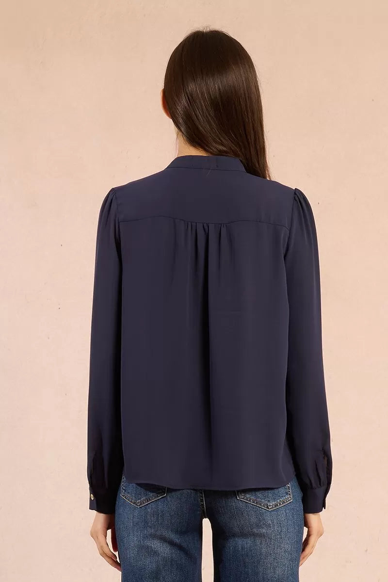Flowing Shirt With Jabot Collar (8345880297680)