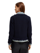 Load image into Gallery viewer, Denim Tweed Mix Blazer Jacket (7924881522896)
