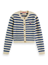 Load image into Gallery viewer, Textured Breton Stripe Cardigan (8002670559440)

