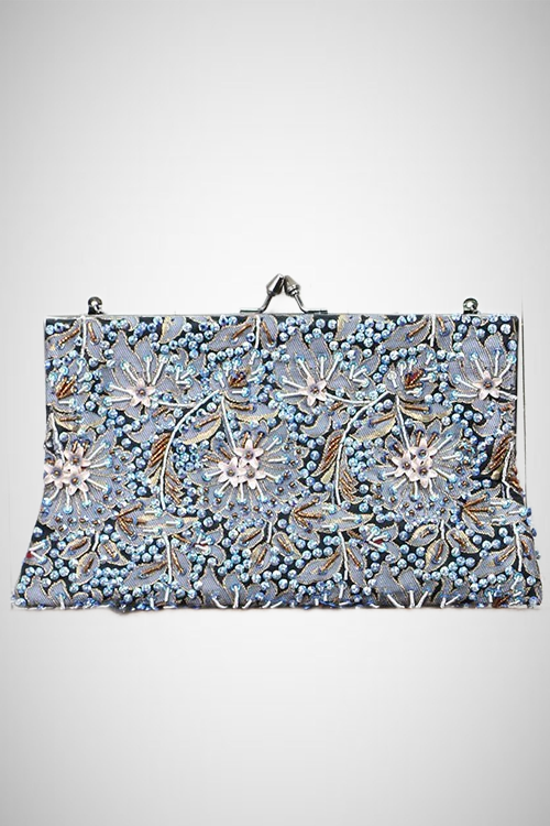 Vintage Inspired Floral Beaded Clutch (8261795446992)