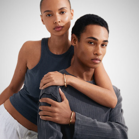 Light Recycled Bangle Gold-Plated (8302558052560)
