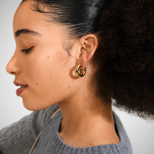 Phase Large Hoops Gold-Plated (8335103951056)