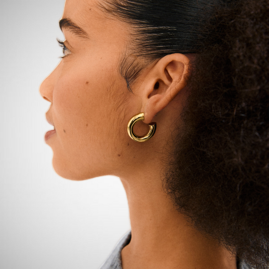Phase Large Hoops Gold-Plated (8335103951056)