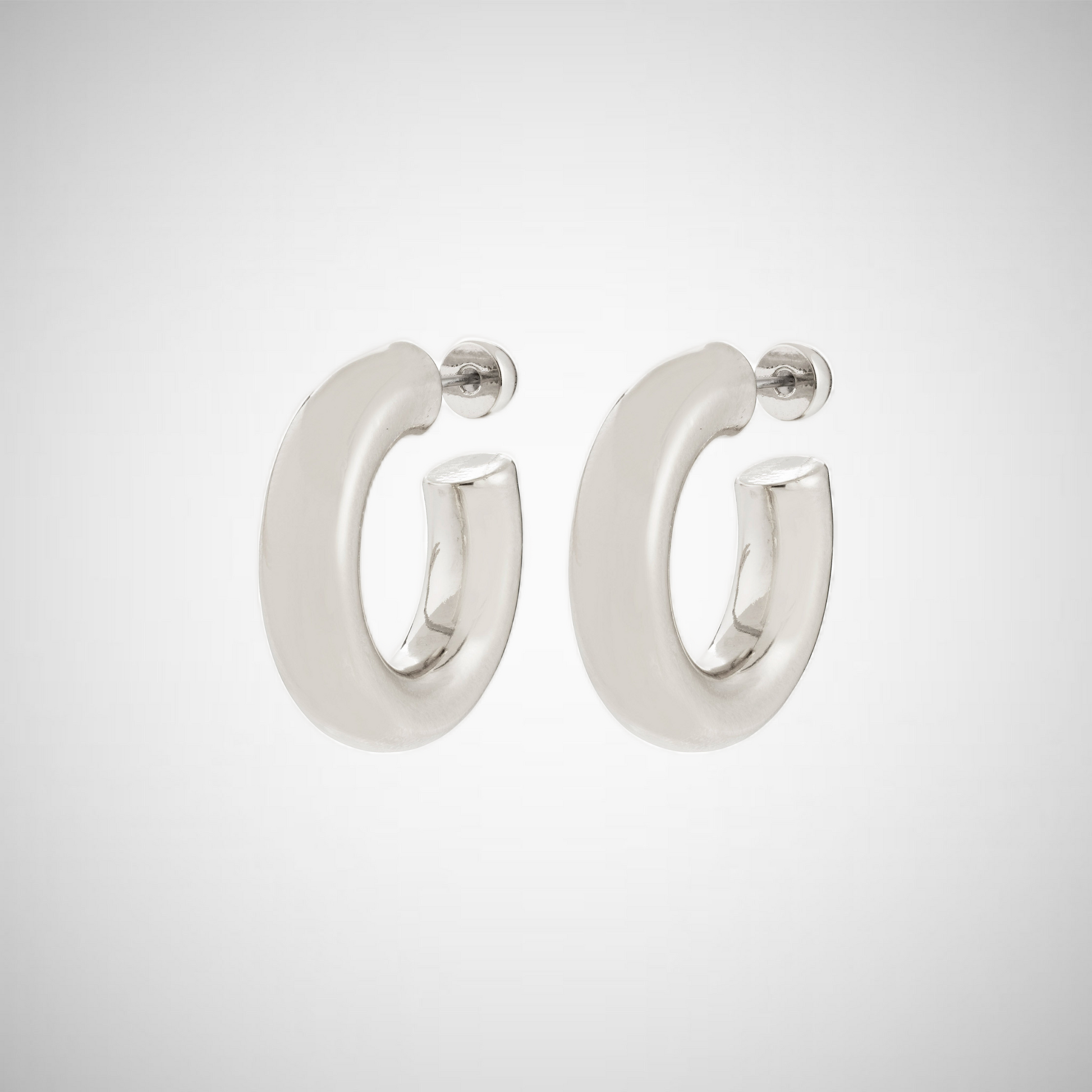 Phase Large Hoops Silver-Plated (8335103918288)