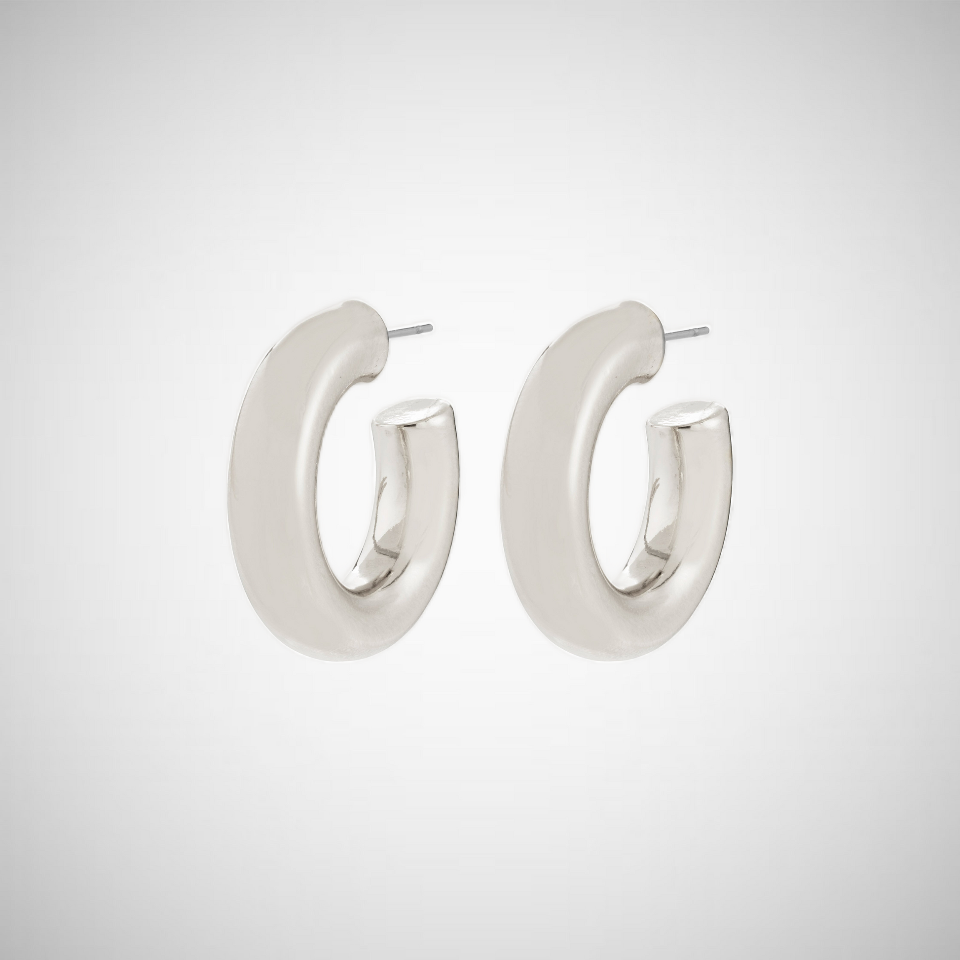 Phase Large Hoops Silver-Plated (8335103918288)
