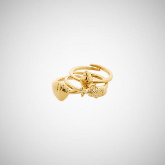 Breeze Rings 3-In-1 Set Gold-Plated (8302557102288)