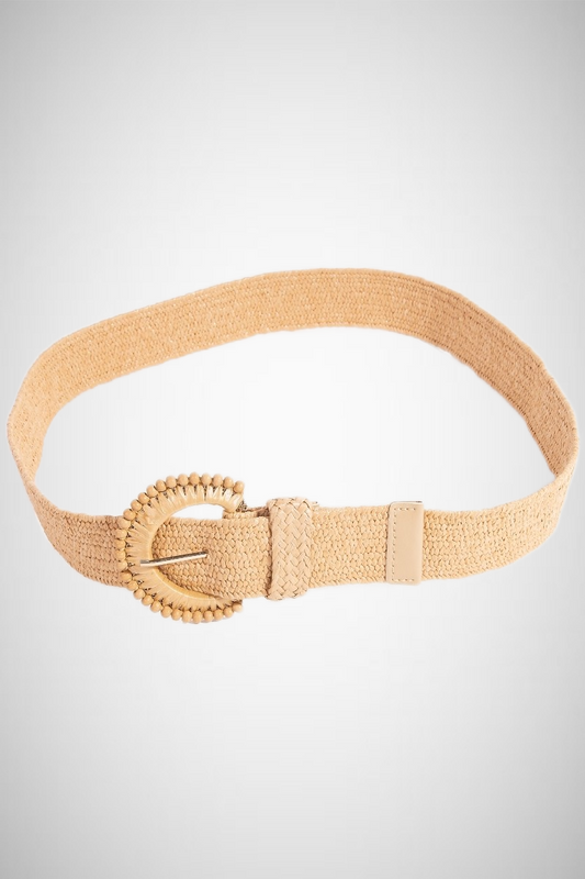 Elastic Braided And Beaded Crescent Buckle Belt (8258937782480)