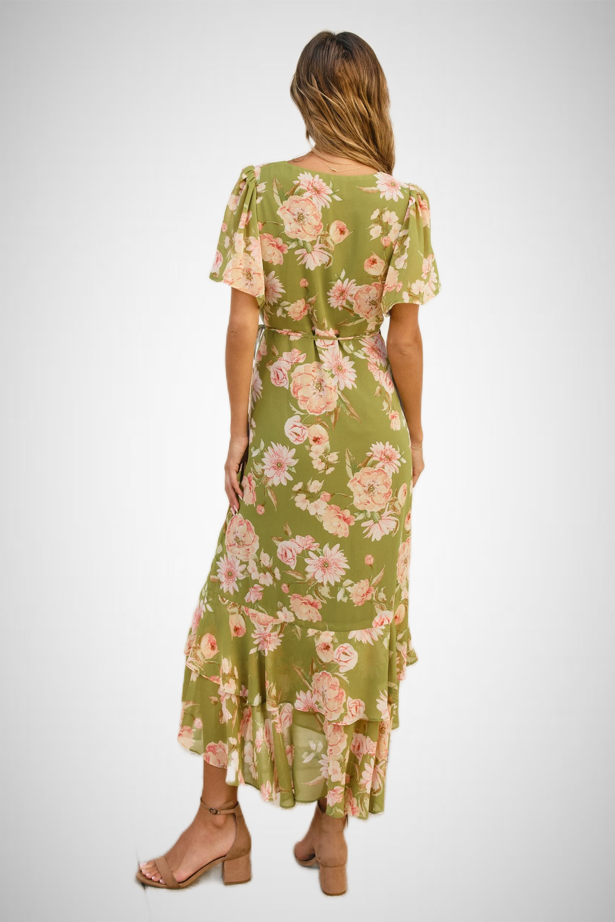 Dream Girl Double Ruffled Hem Wrap Dress (8276755906768)