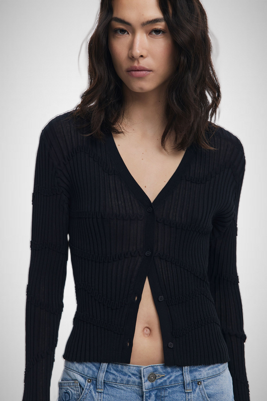 Fitted Textured Cardigan (8337562206416)