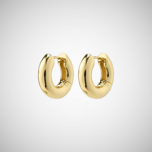Aica Recycled Chunk Hoop Earrings Gold-Plated (8302556414160)