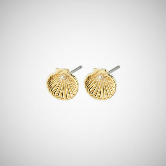 Opal Recycled Seashell Earrings Gold-Plated (8302556217552)