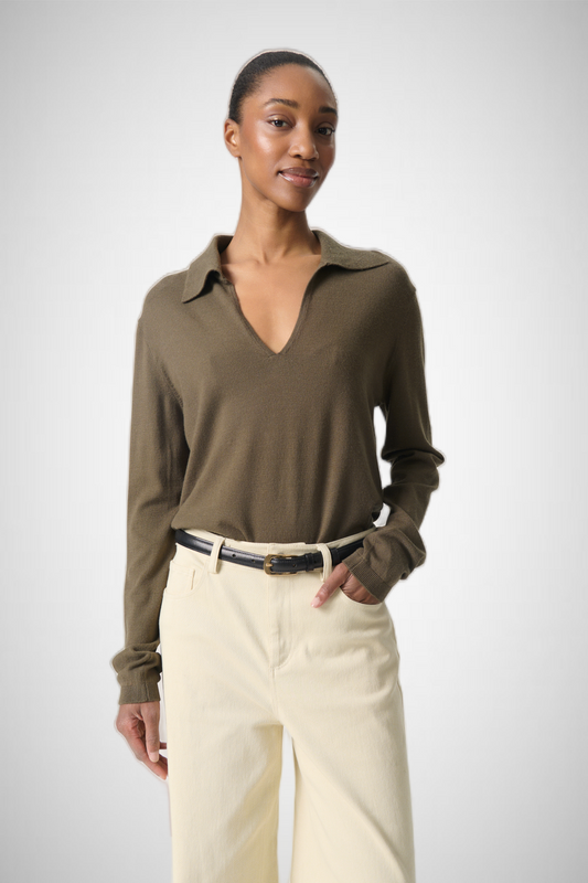 Spina Regular Polo Pullover Ls (8342365077712)
