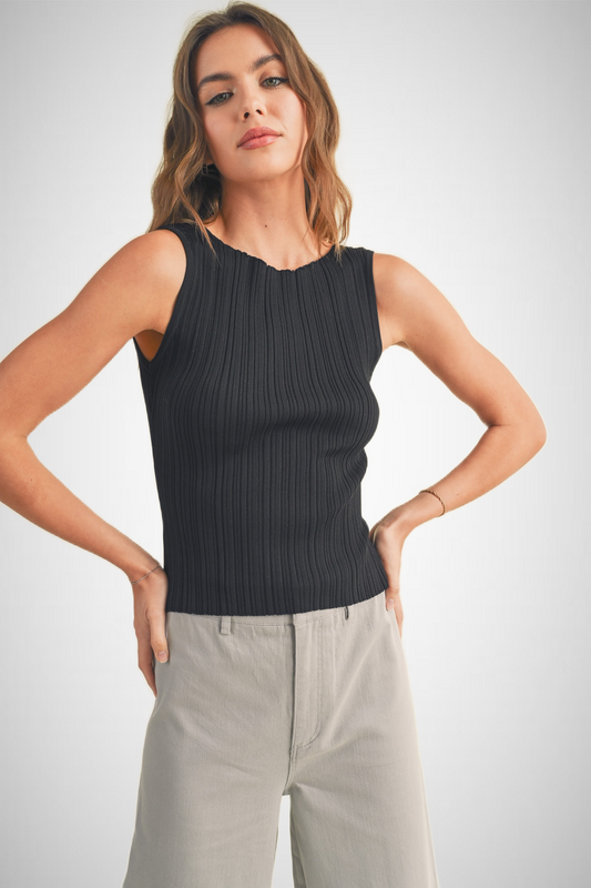 Viscose Ribbed Knitted Top (8258932474064)