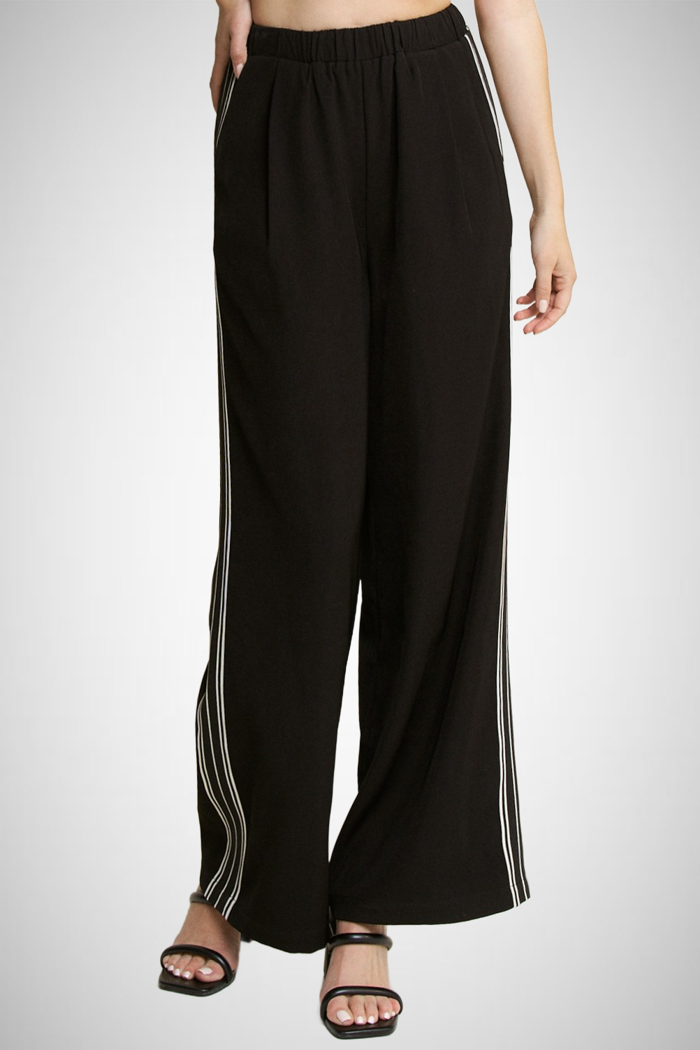 Side Stripe Trim Wide Leg Pant (8260446879952)