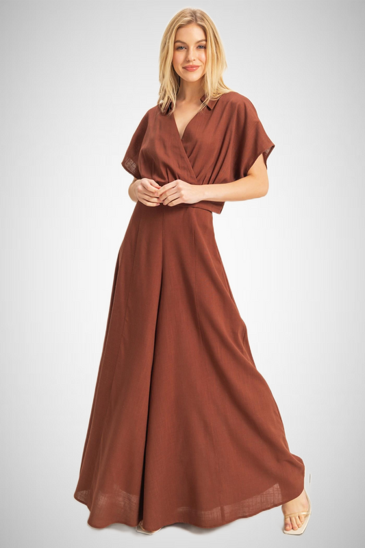 Surplice Top And Palazzo Pants Set (8277407531216)