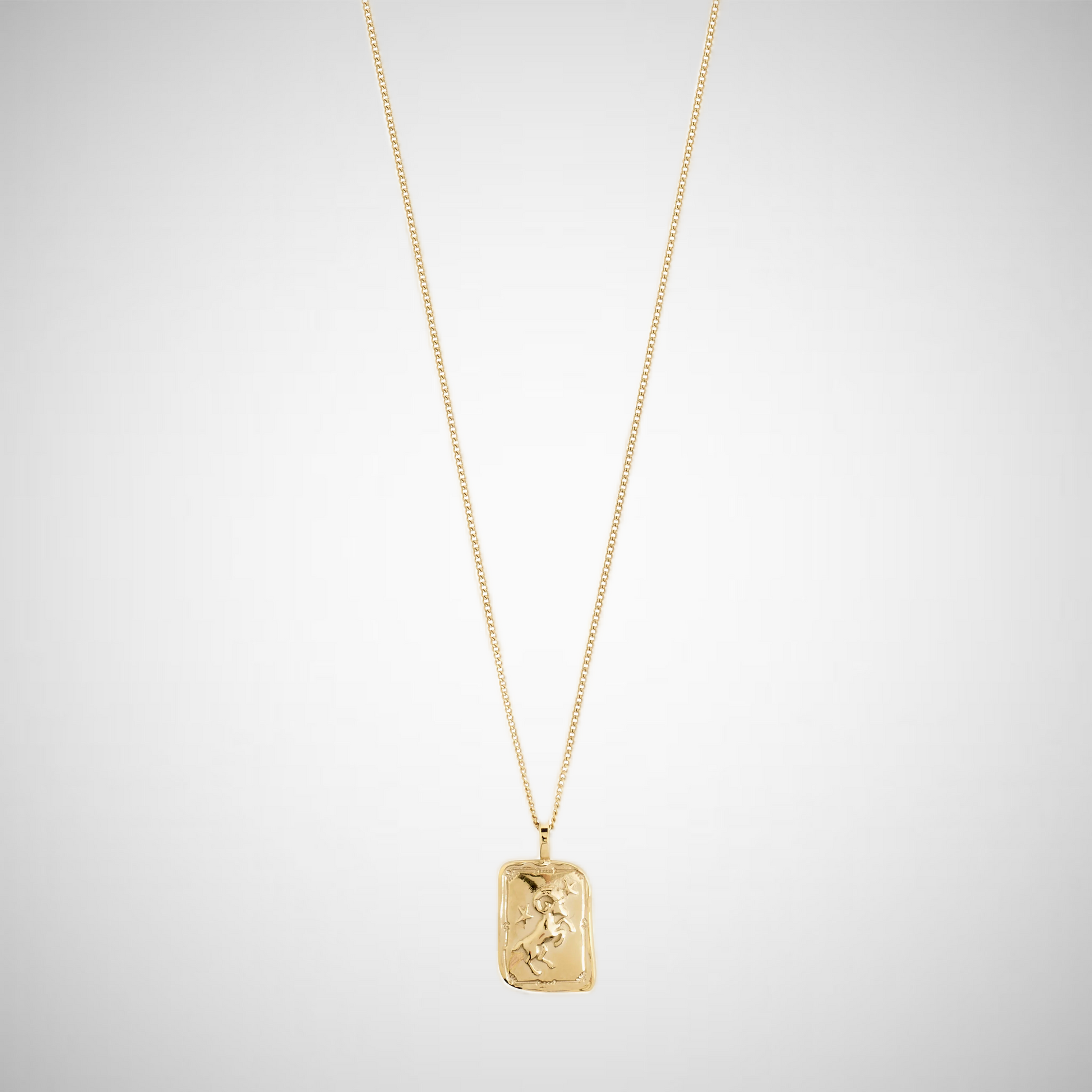 Aries Recycled Zodiac Sign Necklace, Gold-Plated (8302556446928)