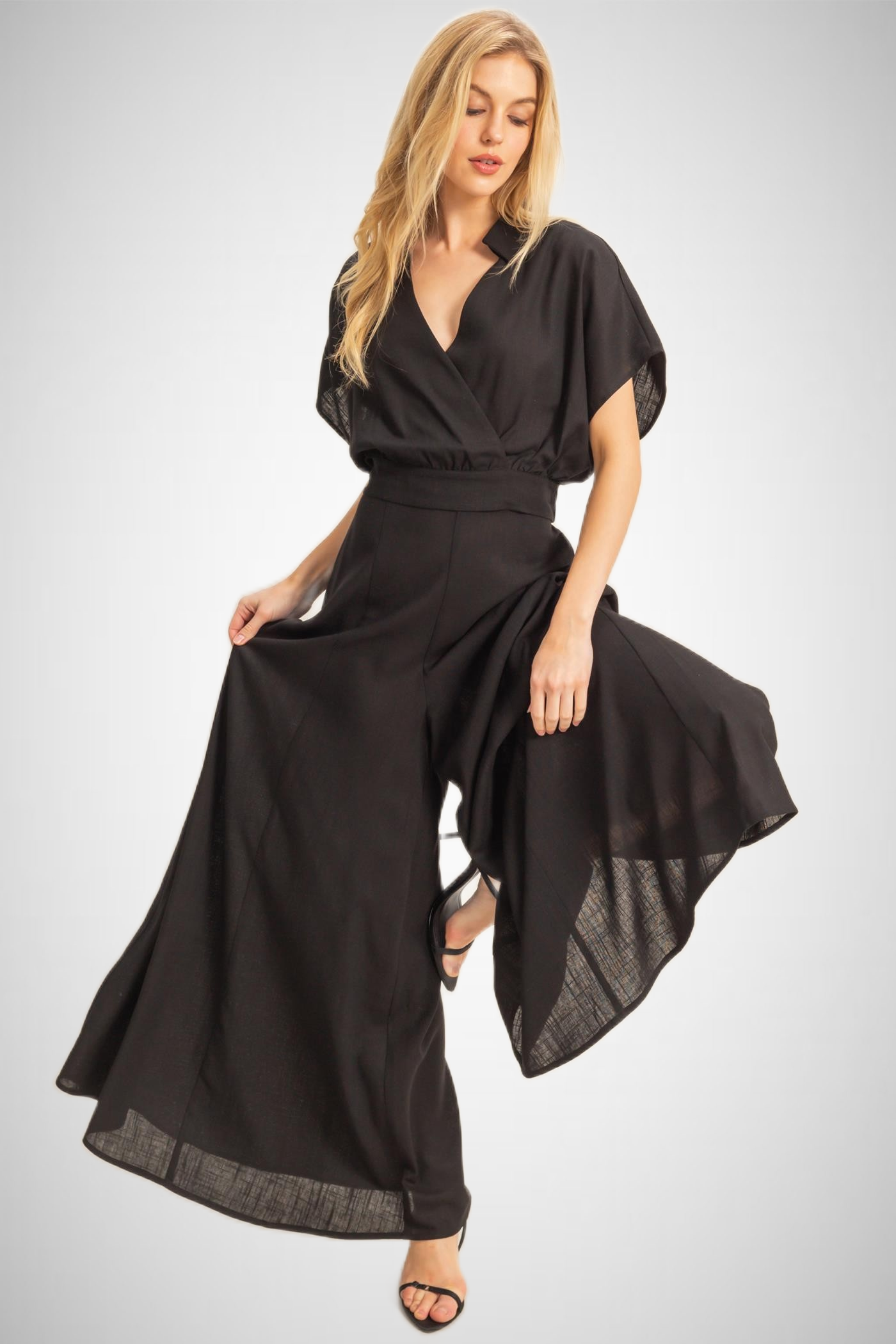 Surplice Top And Palazzo Pants Set (8277407531216)