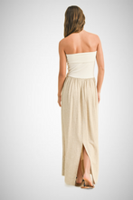 Charger l&#39;image dans la galerie, Linen With Ribbed Knitted Top Combo Dress (8258931687632)
