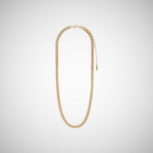 Fuchsia Recycled Curb Chain Necklace Gold-Plated (8302555365584)